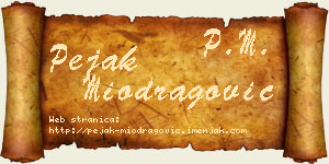 Pejak Miodragović vizit kartica